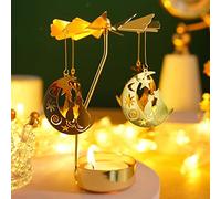 Regalos para el Día de la Madre: portavelas Giratorio, portavelas Giratorio Tipo carrusel para Velas de té, Regalo de cumpleaños Original para Mujeres, mamás, Hermanas, Navidad (Moon Cat)