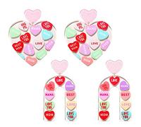 Regalos para el día de San Valentín para ella, aretes de corazón, mensaje de amor, arco de Lucite, aretes colgantes para el día de Galentines, regalos para la fecha y la fiesta, Acrílico, no saber