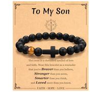Regalos para el día del padre de hija, esposa, hijo, pulsera de cruz, regalos para hombres, nuevo padre, padre, padrino, abuelo, marido, regalos de graduación 2024 para él, regalos cristianos para