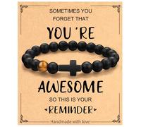 Regalos para el día del padre de hija, esposa, hijo, pulsera de cruz, regalos para hombres, nuevo padre, padre, padrino, abuelo, marido, regalos de graduación 2024 para él, regalos cristianos para