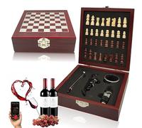Regalos para el día del Padre, Regalos día del padre, Regalos dia del Padre, Regalo día del Padre, Día del Padre Regalos, Juego de Accesorios para Vino y Ajedrez, Abridor de Vino y Sacacorchos Vino