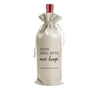 Regalos para el hogar para el hogar, regalos personalizados para regalo de inauguración de la casa, regalos únicos de inauguración de la casa, bolsa de regalo de vino para botellas de vino