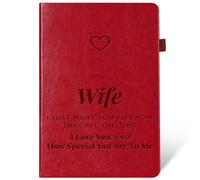 Regalos para esposa de parte del marido, diario forrado de cuero, tamaño A5 (5.7 x 8.3 pulgadas), 200 páginas, papel grueso de 100 g/m², aniversario, boda, Navidad, regalos de cumpleaños para esposa