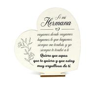 Regalos para Hermanas Originales, Placa de Madera Corazón, Regalos Hermana Navidad Regalo Hermana, Regalo Para Mi Hermana, Regalo para Hermana, Regalos para Hermanos, Regalos Originales para Hermana