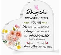 Regalos para hija de mamá, regalos de mamá a hija, regalo inspirador, placa de corazón acrílico Always Remember You Are Brave