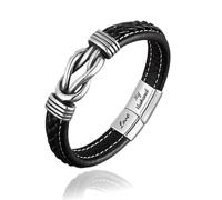 Regalos para hombre, pulsera de cuero trenzado negro, acero inoxidable grabado con amor a mi marido, regalo del día de San Valentín, regalos para hombres, adolescentes y niños, Package size