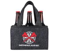 Regalos para hombres, bolso de mano con texto en alemán "DARTS IM BLUT, ALLES BUEN", bolsa para botellas de 6 botellas de cerveza, accesorios para dardos y dardos, regalo personalizado para los