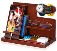 Regalos para hombres, él, papá, estación de acoplamiento de teléfono de madera, regalos para el día del padre, regalos para papá, regalos de aniversario de cumpleaños para hombres, marido, novio, abuelo, regalos de nietos, organizador de mesita de noche