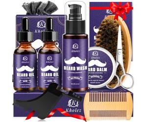 Regalos Para Hombres, Kit Cuidado Barba Para Hombres Con Aceite De Barba, Champú Barba, BáLsamo Barba,Modelador De Barba, Kit De Cuidado Para La Barba, Regalos Para El Día Del Padre Para Hombre