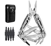 Regalos para Hombres Mujer, BIBURY Multiherramienta de Alicates 21 en 1 con juego de destornilladores, Navaja Multiusos Herramienta Multiusos para Camping, Reparación, Senderismo - Blackside