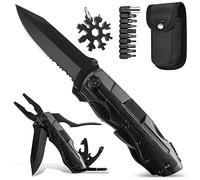 Regalos para Hombres, Navaja Multiusos y Snowflake Multi Tool, Alicates Plegables, Cuchillo Plegable Supervivencia, Herramienta Multiuso Inoxidable, Multiherramienta para Actividades de bricolaje