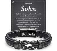 Regalos para hombres, pulsera de cuero para hombre y niño, como regalos para hijo, hermano, papá, hombre, regalo de cumpleaños, día del padre, aniversario, día de San Valentín, Navidad, Eine Grösse