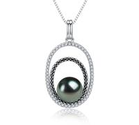 Regalos para la Esposa Aniversario Día de Las Madres-Collar de Perlas Negras tahitianas para Mujeres Boda Cumpleaños-MOM Mom.