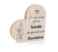 Regalos para Madres Navidad, Placa Corazón de Madera 2 cm Grosor, Regalos Navidad Mujer, Detalles para Regalar Mujer, Regalo Cumpleaños Madres, Regalos para Amigos Mayor Regalos para Jubilacion