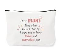 Regalos para mamá de hija, bolsa de maquillaje, regalos del día de la madre para mamá, regalos de cumpleaños para mamá, White, Querida mamá