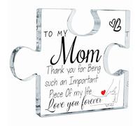 Regalos para mamá de hija e hijo - Regalos únicos para madre cumpleaños de acrílico rompecabezas placa decoración de escritorio regalo para Navidad aniversario