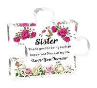 Regalos para mamá, elegante regalo de cumpleaños para mamá, pieza de rompecabezas de bloque acrílico grabado, 3.94 x 3.38 pulgadas, regalo de hija para el día de la madre