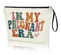 Regalos para mamá embarazada, ideas de anuncio de mamá, bolsa de maquillaje de regalo con texto en inglés "In My Embarazada ERA TS Fans New Mom" inspiradora Merch Travel Cosmetic Zipper Bag Pregnancy
