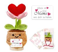 Regalos para mamá Ganchillo amuleto de la suerte en forma de corazón Adorno Regalo de cumpleaños Regalos para el Día de la Madre Regalos de Navidad para futuras mamás Pocket Hug Personalizado