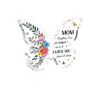 Regalos para mamá, ideas únicas de regalo de cumpleaños para madres, 4 x 3 pulgadas, forma de mariposa, acrílico, regalos de recuerdo para Navidad, Acción de Gracias, diadema de oveja y (E, A),