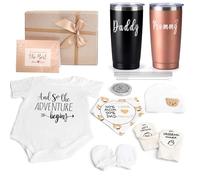 Regalos para mamá nueva para mujeres, 9 piezas de la mejor cesta de regalos de embarazo para nuevos padres, ideas de revelación de género, juego de regalo para mamá primeriza, papá que espera que los