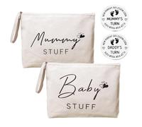 Regalos para mamá para ser - 4 bolsas de cosméticos con cremallera, moneda de decisión para nuevos padres, regalos de baby shower para mamás, papá, mujeres embarazadas