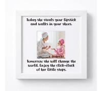 Regalos para mamá trabajadora de parte del marido - Marco de fotos fashionista - Decoración de citas de disfraces - Inspiración de futuro líder de poder para niñas - Recuerdo sentimental para madre e