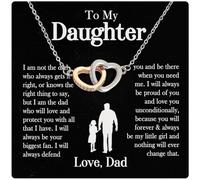 Regalos para mi hija, regalos de padre e hija de papá, collar de papá a hija, regalo de cumpleaños para hija de papá, regalos de papá e hija con impresionante caja y citas sentimentales, 1 pcs, Plata