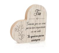 Regalos para Mi Tia, Regalo Tia, Placa Corazón de Madera 2 cm Grosor, Regalos Navidad Mujer, Regalos para Tía, Regalos Cumpleaños Tía, Ideas de Regalos para Mujer, Regalos para Casa, Regalo Familia