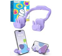 Regalos para Mujer Hombre Soporte Móvil Mesa: Regalos Navidad Amigo Invisible Originales para Niña Niño Niños Soporte Móvil con Gesto YEAH Porta Móvil Ideas Regalo Cumpleaños Reyes Morado 1 ud