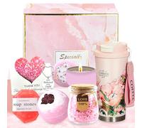 Regalos para Mujer,Regalo Cumpleaños Mujer 30 40 50 60 70 Años,Regalos Navidad Mujer,Regalo de San Valentín para Mujer,Set de Regalo Baño Mujer con Taza de Café,para Damas, Amigas,Esposas,Rosa