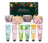 Regalos para Mujer, Set de 4 Velas Perfumadas, 6 Crema para Manos, Velas Aromáticas, Set de Regalo para Mujer, Mamá, Crema de Manos con Manteca de Karité, Pequeños Regalos de Navidad, para Empleados