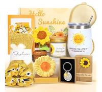 Regalos para mujeres, cesta de cumpleaños de girasol, regalos para ella, 10 piezas, spa relajación, mimar y cuidar pronto, regalos para madre, madre, esposa, amiga, hermana, hija