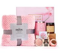 Regalos para mujeres, cesta de regalo única "Que te mejores pronto", regalos de Body Works, regalo de cumpleaños para su hermana, mamá, novia, esposa, hija, mejores amigas - Vela de manta de franela