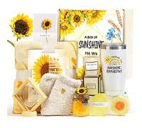 Regalos para mujeres, envío de girasoles para mamá, 10 piezas de regalos de spa para mujeres, juegos de regalo de cumpleaños, regalos para ella, cesta de regalo única para mamá, mujer, novia,