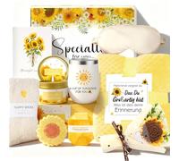Regalos para mujeres, regalo de cumpleaños de girasol para mujeres, relajante cesta de regalo de spa paquete de cuidado, set de regalo para mejores amigas, hermana, madre, esposa, novia, coworker