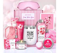 Regalos para mujeres Regalos de cumpleaos Regalos de bao y cuerpo: 10 PC Navidad Valentn de San Valentn Regalos y flores de cerezo Paquete de aut