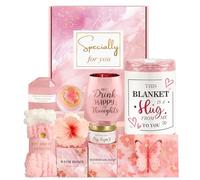 Regalos para mujeres, Rose Pamper Spa Cesta de regalo para mujeres, regalo de Navidad, kit de caja con manta para su madre, esposa, novia, hermana, hija, compañera