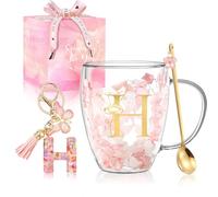 Regalos para mujeres, tazas de café de cristal, regalo único de cumpleaños para ella, tazas de té expreso, regalos personalizados de amistad, lindas tazas de vidrio de doble pared, regalos de Navidad