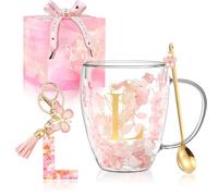 Regalos para mujeres, tazas de café de cristal, regalos únicos de Navidad, cumpleaños, Navidad, para mujeres, para ella, damas, tazas de café expreso y té, regalo personalizado para mejor amiga