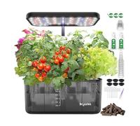 Regalos para mujeres y hombres, sistema de cultivo hidropónico DRYADES con luz LED de crecimiento de espectro completo, 8 cápsulas de jardín interior con recordatorio de escasez de agua, herramientas