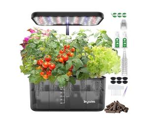 Regalos para mujeres y hombres, sistema de cultivo hidropónico DRYADES con luz LED de crecimiento de espectro completo, 8 cápsulas de jardín interior con recordatorio de escasez de agua, herramientas