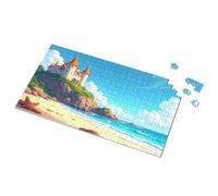 Regalos para niñas de 5 años, castillo de fantasía junto al mar, rompecabezas Spot It para niños (300 piezas)