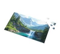 Regalos para niñas de 5 años Nature's Majesty: A Mountainous Waterfall Landscape Picture Puzzle Spot It Game para niños (300 piezas)