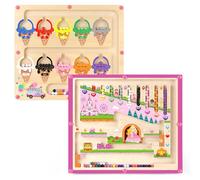 Regalos para niñas juguetes 2 en 1 Montessori color magnético y número laberinto para 3 4 5 años de edad niños niñas color clasificación para niños pequeños motricidad fina madera rompecabezas