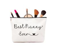 Regalos para niñera, bolsa de maquillaje, bolsas de cosméticos únicas y adorables, regalos de cumpleaños de niñera, hechos por fieltro, lleno de amor, la mejor abuela de los nietos