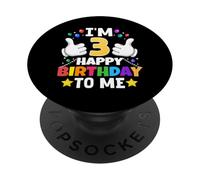Regalos para niños de 3 años, Feliz cumpleaños para mí, Divertido Tercer cumpleaños PopSockets PopGrip Adhesivo