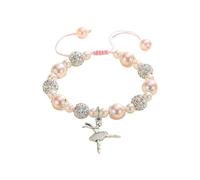 Regalos para Noches de Baile para Niñas Niñas Bailando Pulsera de Danza para Amantes de Bailarina Regalo Bailarina Ballet Pulsera de Cuerda Roja, talla única, Poliéster, No es una piedra preciosa