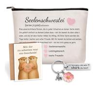 Regalos para novia - Pequeña bolsa de maquillaje, regalo de agradecimiento para niñas, mejor amiga y compañera, Blanco, hermana del alma