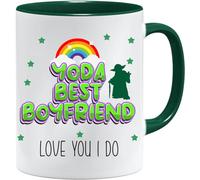 Regalos para novio | Taza de Yoda Best Boyfriend | Regalo de San Valentín | Regalos de cumpleaños para novio | Taza de café | Regalo secreto de Papá Noel | Regalos de novio para él